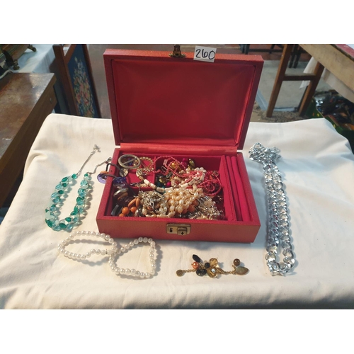 260 - Jewellery Box & Selection of Beads & Necklaces.