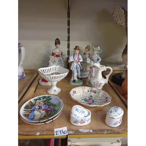 276 - Tray to Include Continental Figures, Midwinter, Crown Staffordshire etc.