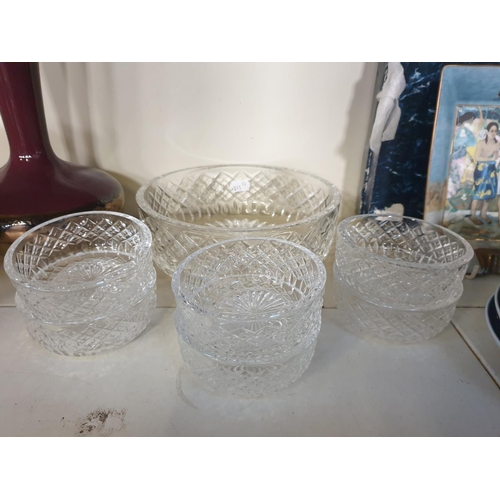 301 - Seven Piece Stuart Crystal Fruit Bowl Set.