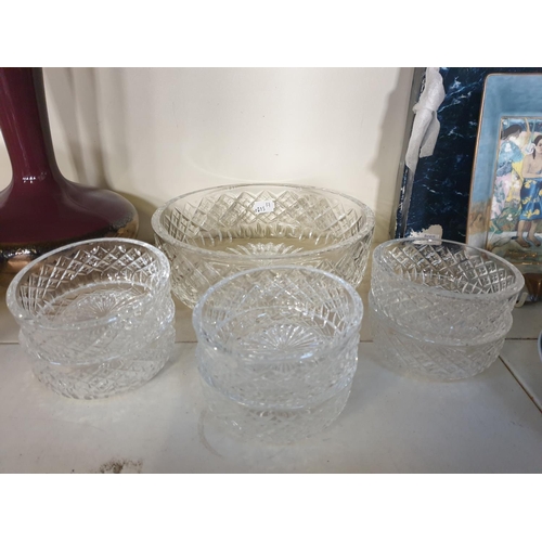 301 - Seven Piece Stuart Crystal Fruit Bowl Set.