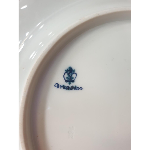 319 - Dresden Botanical Cabinet Plate along with Queen Elizabeth II Silver Jubilee Powder Pot.