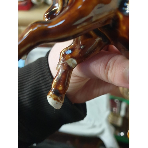 328 - Chinese Blue & White Dish and Spoon along with Tang Reproduction Horse.