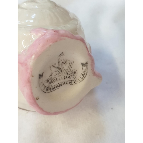 346 - Belleek Second Black Mark Pink Toy Shell Creamer c.1891-1926 Height c.7cm (c.2.75”).