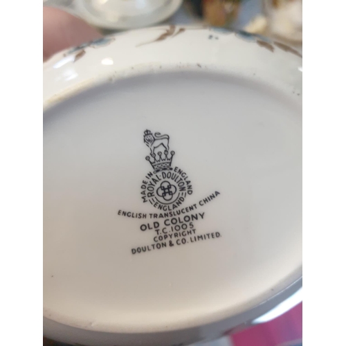 361 - 37 Piece Royal Doulton 'Old Colony' Dinner Service with Soup Bowls & Tureens.