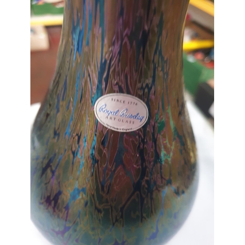 370 - 24cm Tall Royal Brierley Art Glass Vase.