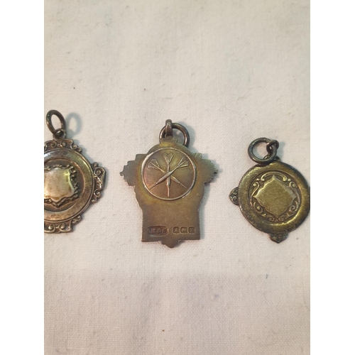 470 - Three Silver & Silver Hallmarked Watch Fob Tokens - weighs approx 18g.