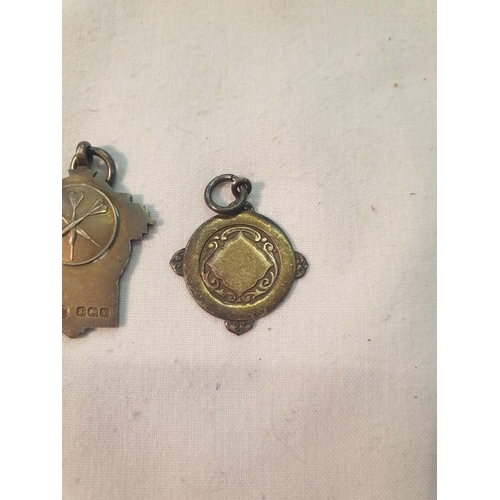 470 - Three Silver & Silver Hallmarked Watch Fob Tokens - weighs approx 18g.