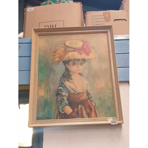 491 - Vintage Framed Mid Century 