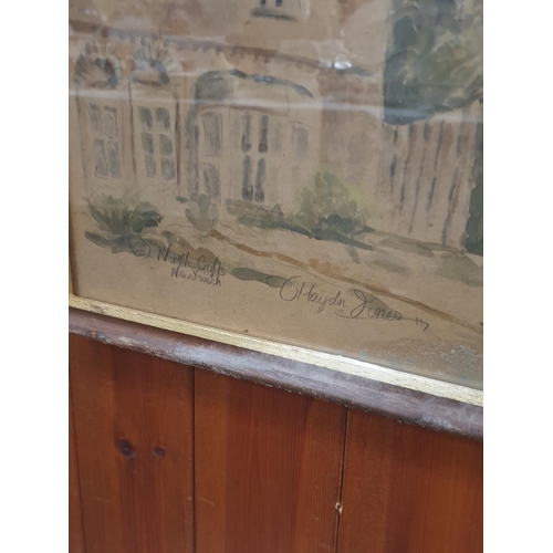 508 - Framed North Crofts Nantwich Watercolour Signed Haydn Jones.