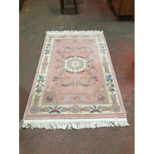 540 - Chinese Pink Floral Rug - approx 80