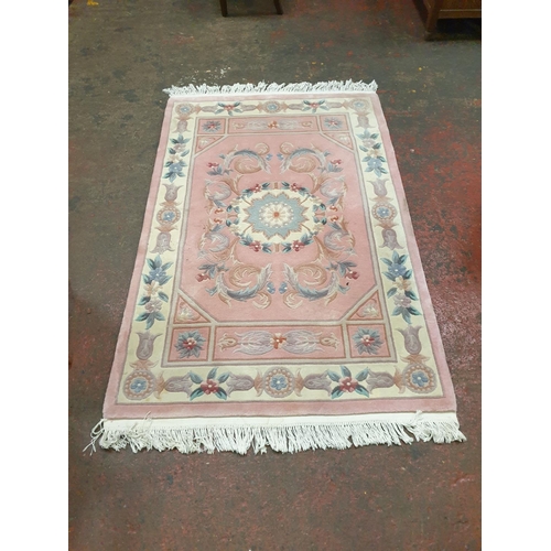 540 - Chinese Pink Floral Rug - approx 80