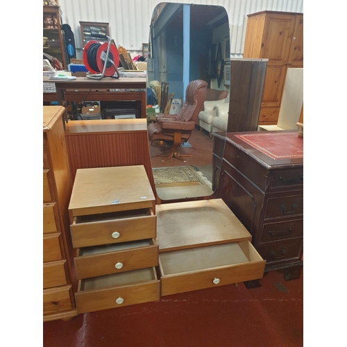573 - Mid-Century Four Drawer Dressing Unit with Full Length Flattering Mirror - height including mirror i... 