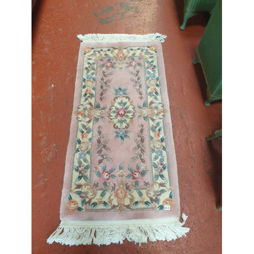 603 - Chinese Pink Floral Rug - approx 56