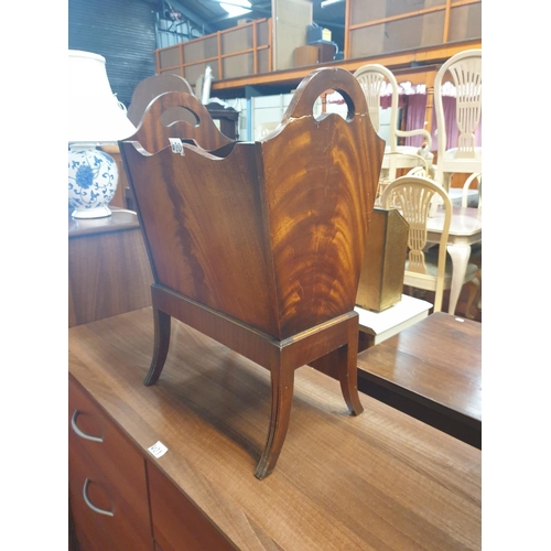 620 - Mahogany Magazine Rack - repair to handle.
