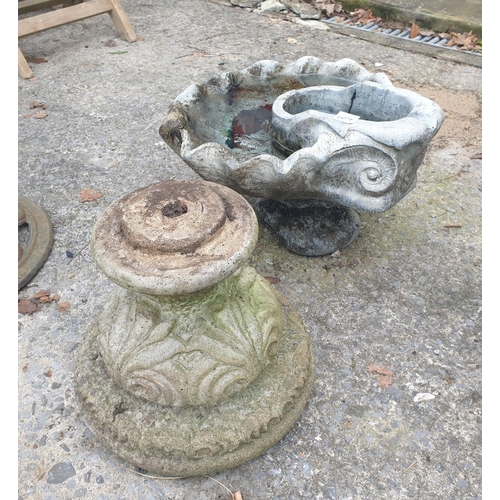 664 - Shell Shaped Small Birdbath - approx 11