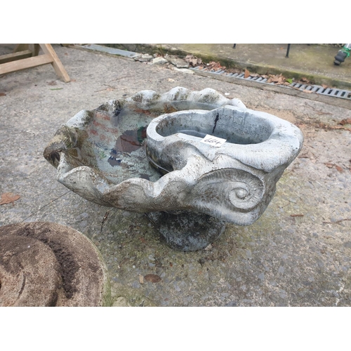 664 - Shell Shaped Small Birdbath - approx 11