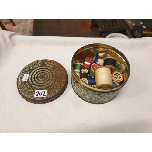 202 - Tin of Vintage Sylko, Coates & Other Cotton Reels.