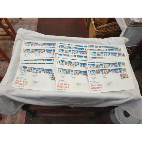 211 - Approximately Fifty Post Office First Day Covers Good King Wenceslas Christmas 1973 Issued 28th Nove... 