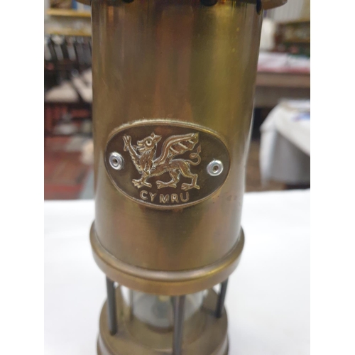 222 - Brass Welsh Miners Lamp - approx 8.5