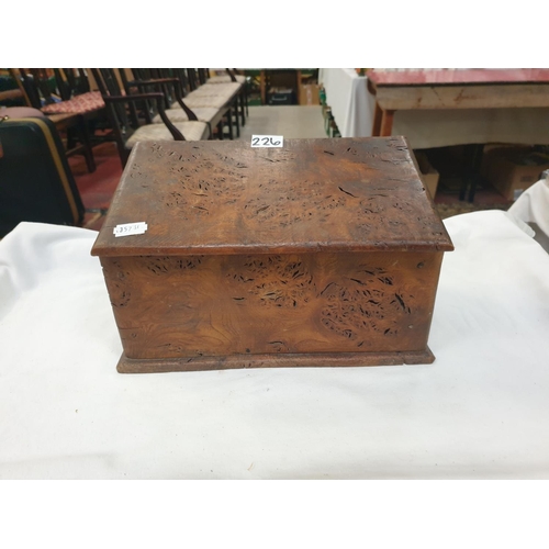226 - Vintage Elm Lift Lid Candle Box.