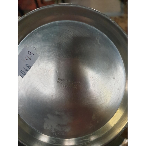 235 - Mappin & Webb Plated Tray with Two Goblets and Pewter Tankard.