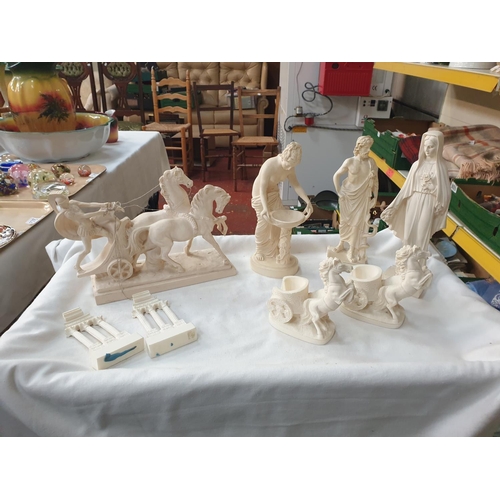 Tray of Moulded Resin Greek & Roman Figures.