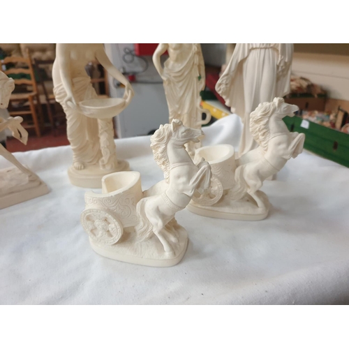 Tray of Moulded Resin Greek & Roman Figures.