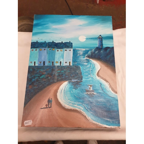 Original Acrylic on Canvas Painting 'Night Walk' by Ricky Figg with ...