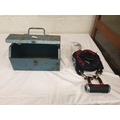 Blue Metal Tool Box with NEW Magnum Plus Moto Chain Lock.