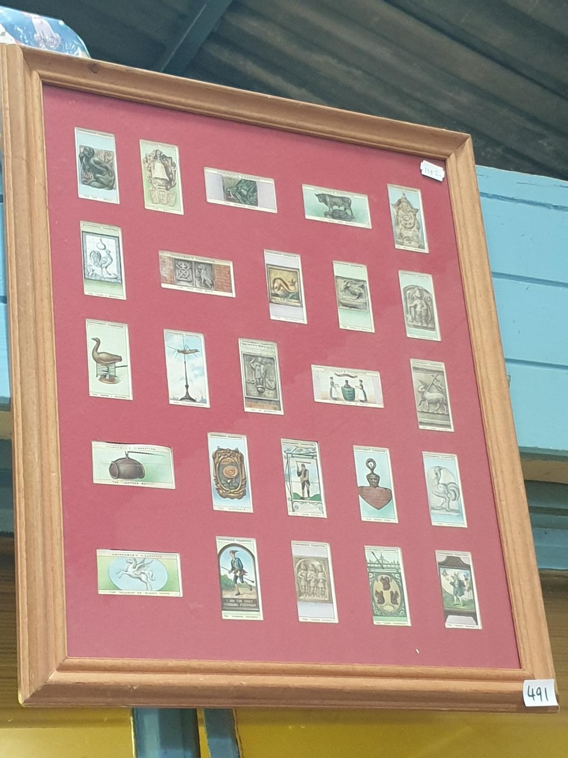 Wooden Framed & Glazed Churman's Set of 25 Cigarette Cards.