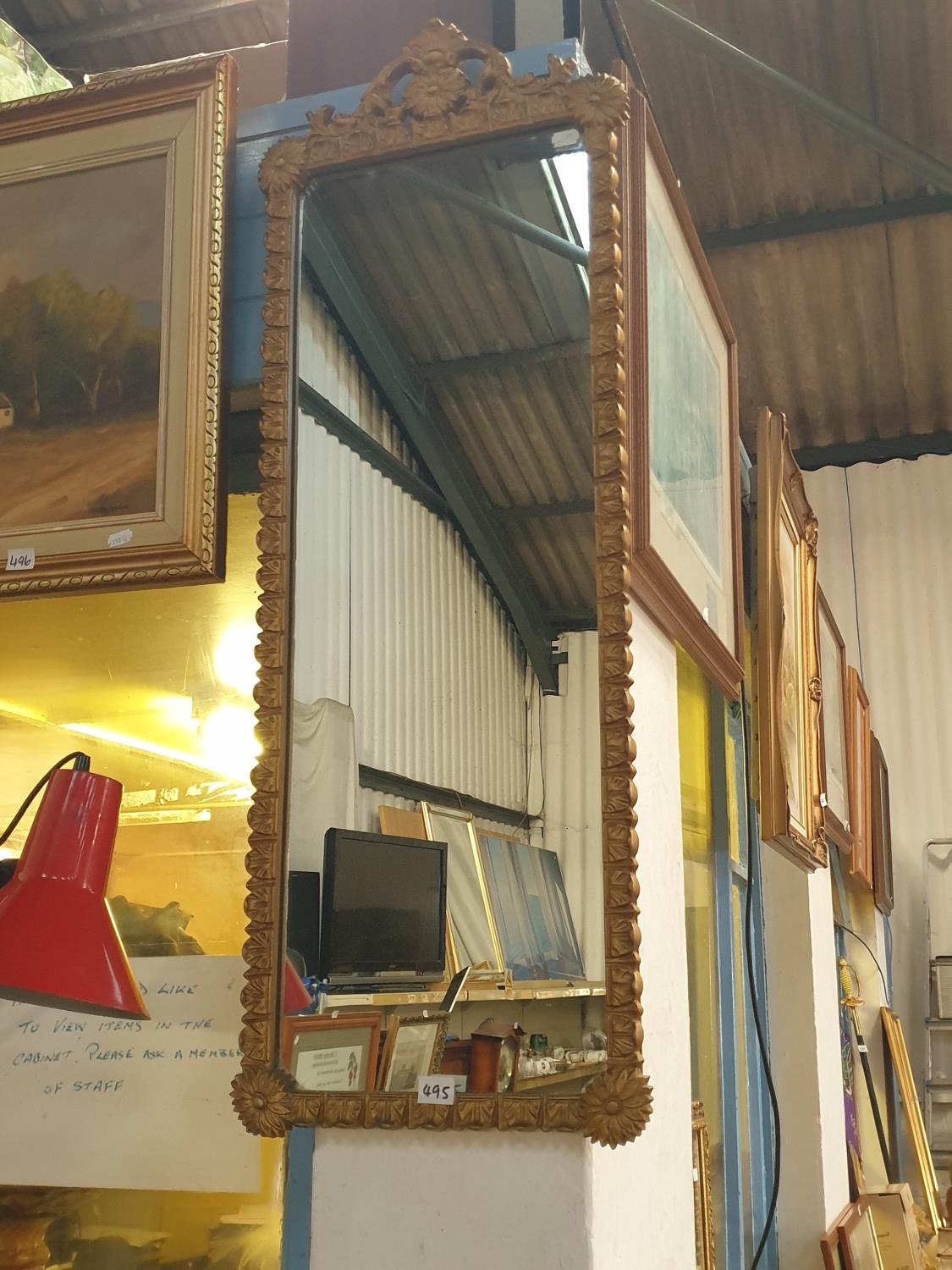 Floral Gilt Framed Wall Mirror.