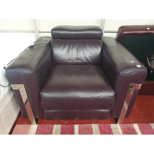 Deep Plum and Chrome Electric Touch Button Recliner Armchair - some ...