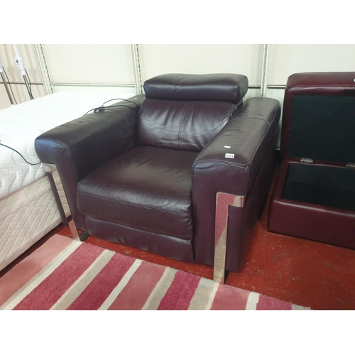 Deep Plum and Chrome Electric Touch Button Recliner Armchair - some ...