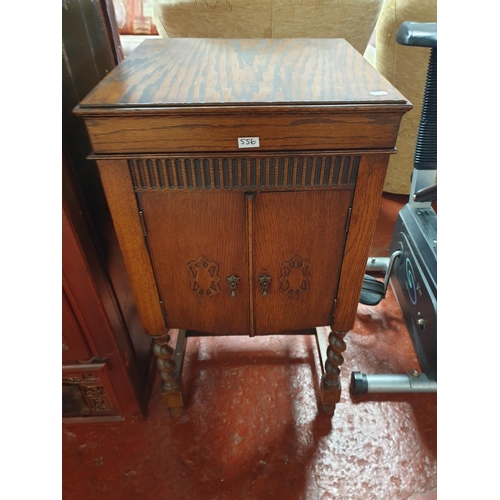 Oak Gramophone Cabinet on Barley Twist Legs with Turntable - not ...