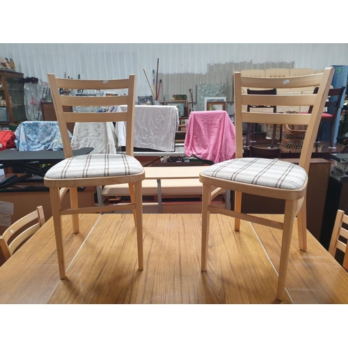 Extendable Retro Formica Topped Table & Four Padded Seat Chairs ...