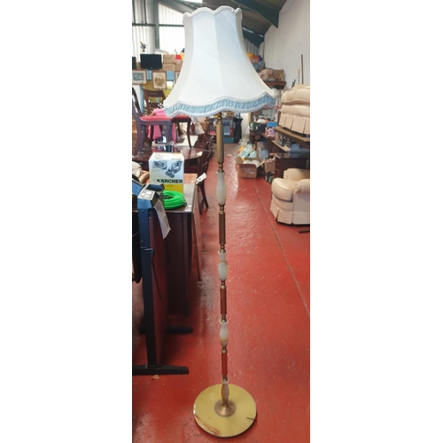 Onyx & Brass Effect Standard Lamp with Shade.