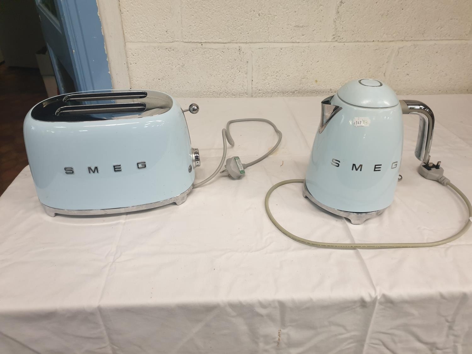 Light Blue “Smeg” Kettle & Toaster.