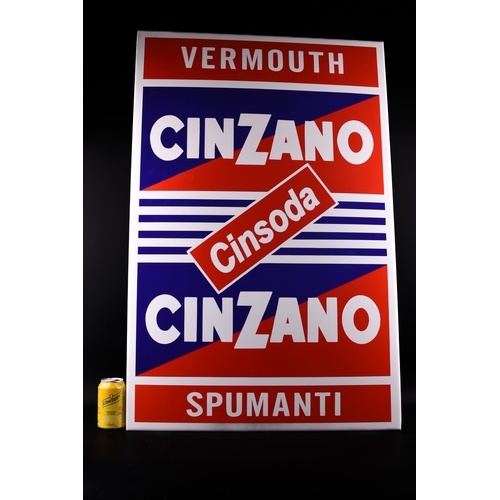 12 - CINZANO VERMOUTH SPUMANTI CINSODA sign

HUGE! ENAMEL! SIGN!
Garage sign, outdoor use
UV-stable/color... 