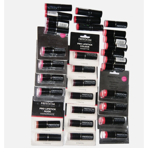 57 - 31 x Freedom Lipsticks 

Freedom Pro Lipsticks with Vitamin E
Intense Colour, Long wear

Most come c... 