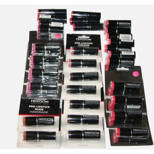 57 - 31 x Freedom Lipsticks 

Freedom Pro Lipsticks with Vitamin E
Intense Colour, Long wear

Most come c... 