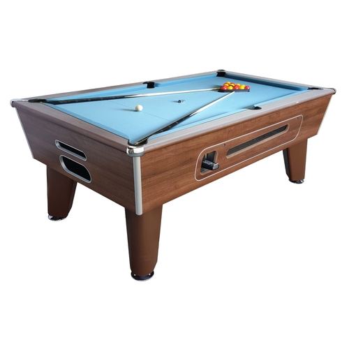 326 - Barline pool table available in 6.4.OR 7X4 Coin-operated and free-play. colors. Slate bed commercial