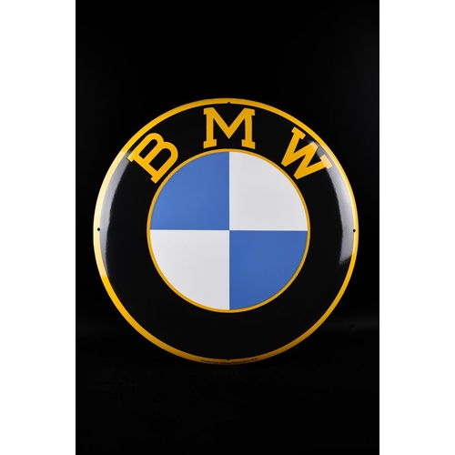 81 - Sign - BMW - XXL BMW gold!; signed; 600mm; old stock; enamel RARE item!extra huge enamel sign.