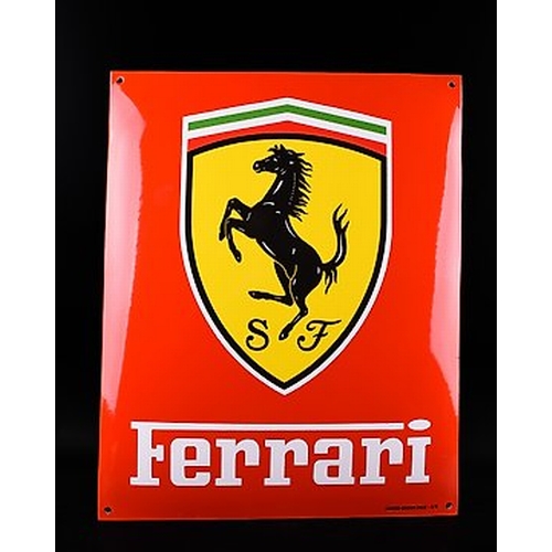 362 - Enamel sign Ferrari Scuderia logo; ROSSO; the traditional technique of manufacturing, beautiful stro... 