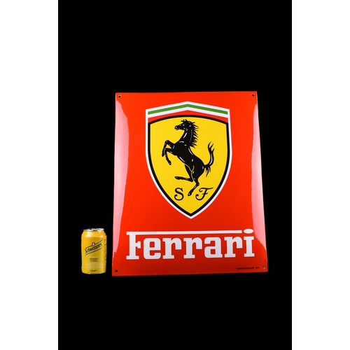 362 - Enamel sign Ferrari Scuderia logo; ROSSO; the traditional technique of manufacturing, beautiful stro... 