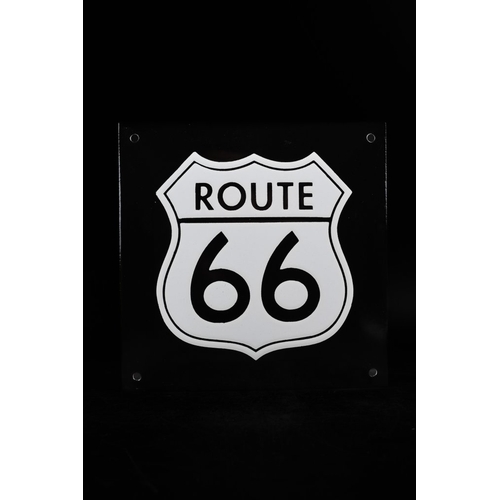 115 - ROUTE 66; enamel sign; handmade! - Sign - EnamelThe sign is put into the 800•C oven with every colou... 