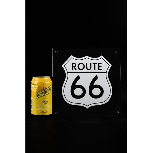 115 - ROUTE 66; enamel sign; handmade! - Sign - EnamelThe sign is put into the 800•C oven with every colou... 