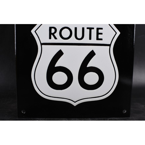 115 - ROUTE 66; enamel sign; handmade! - Sign - EnamelThe sign is put into the 800•C oven with every colou... 