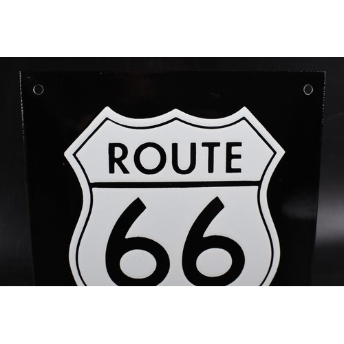 115 - ROUTE 66; enamel sign; handmade! - Sign - EnamelThe sign is put into the 800•C oven with every colou... 