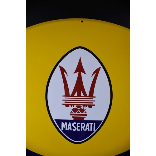 118 - Sign - Maserati - XXL MASERATI emblem/logo - 780mm
The sign is put into the 800•C oven with every co... 