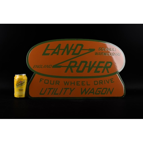 121 - Sign - Land Rover - LR FOUR WHEEL DRIVE; UTILITY WAGON; enamel sign; nice relief!; ultra RARE!
The s... 